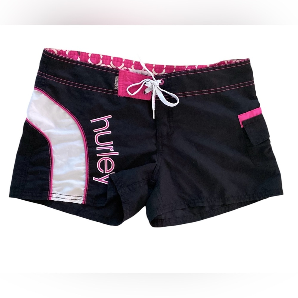 Hurley womens board shorts swim boardshorts surf size 7 black pink